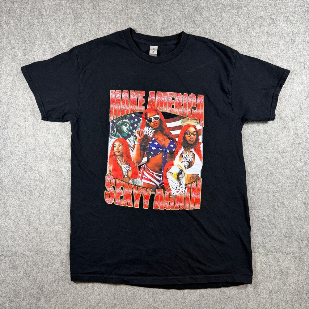 Gildan Unisex Make America Sexyy Again Graphic T Shirt Medium Black Cotton